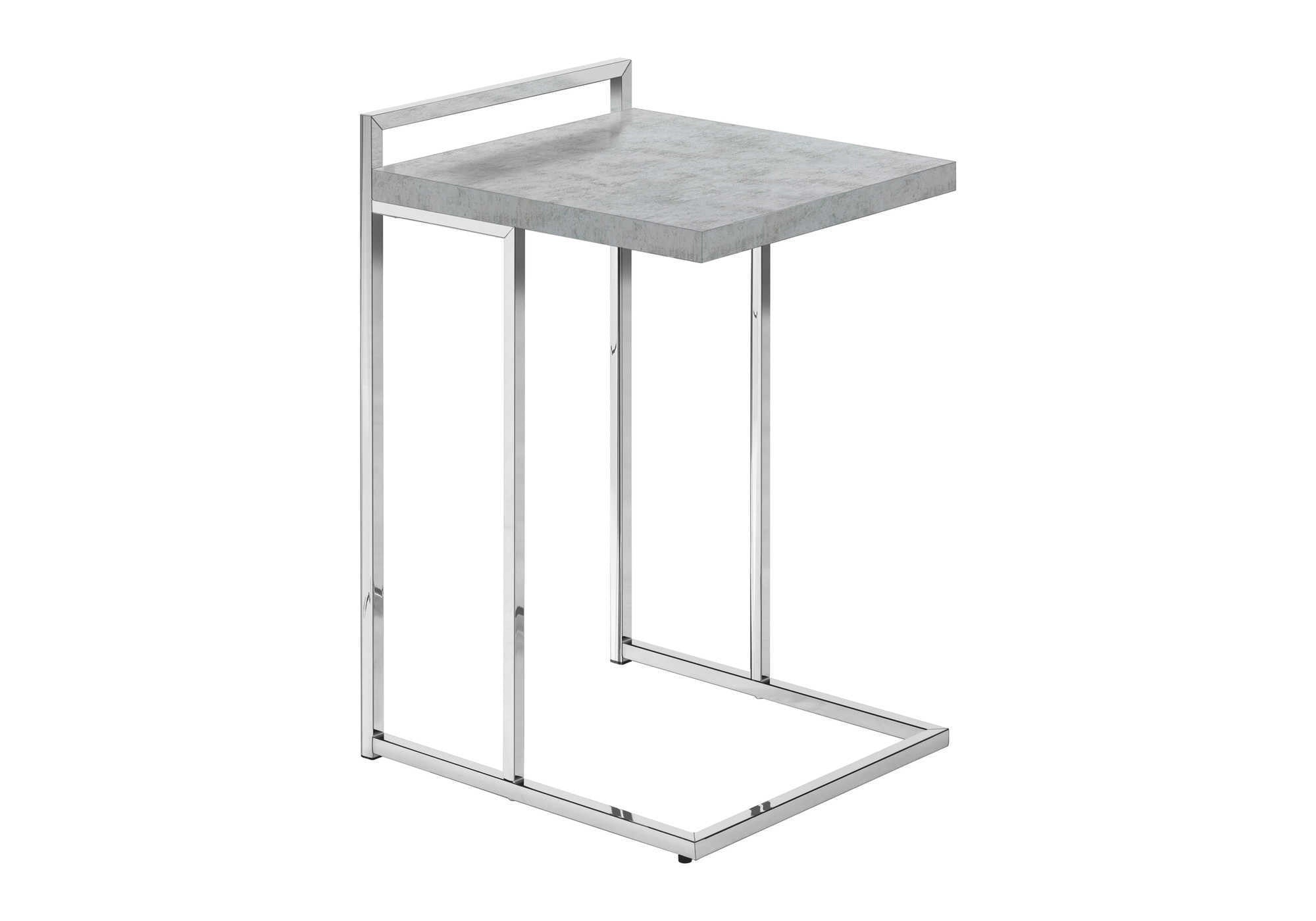 27" Gray and Silver Wood and Metal End Table