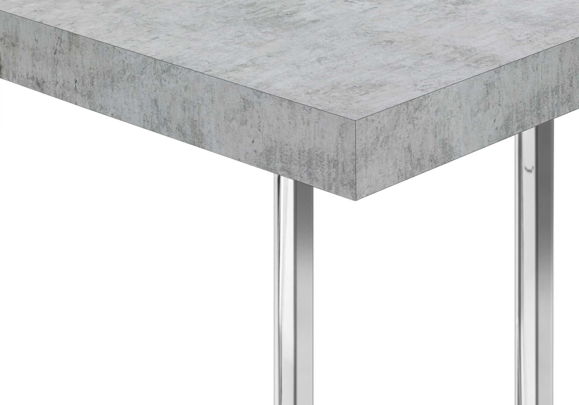 27" Gray and Silver Wood and Metal End Table