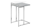 27" Gray and Silver Wood and Metal End Table