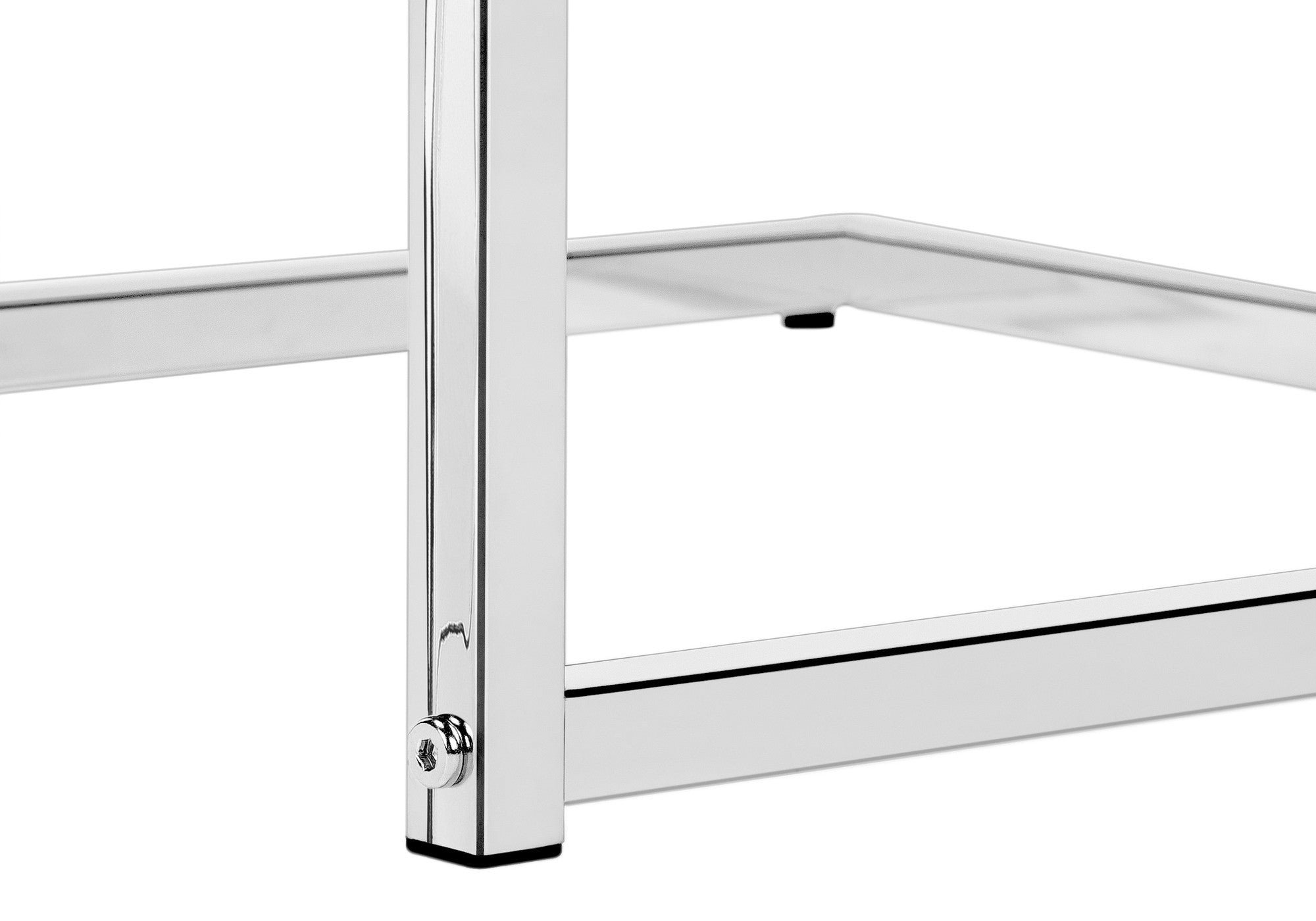 27" Gray and Silver Wood and Metal End Table