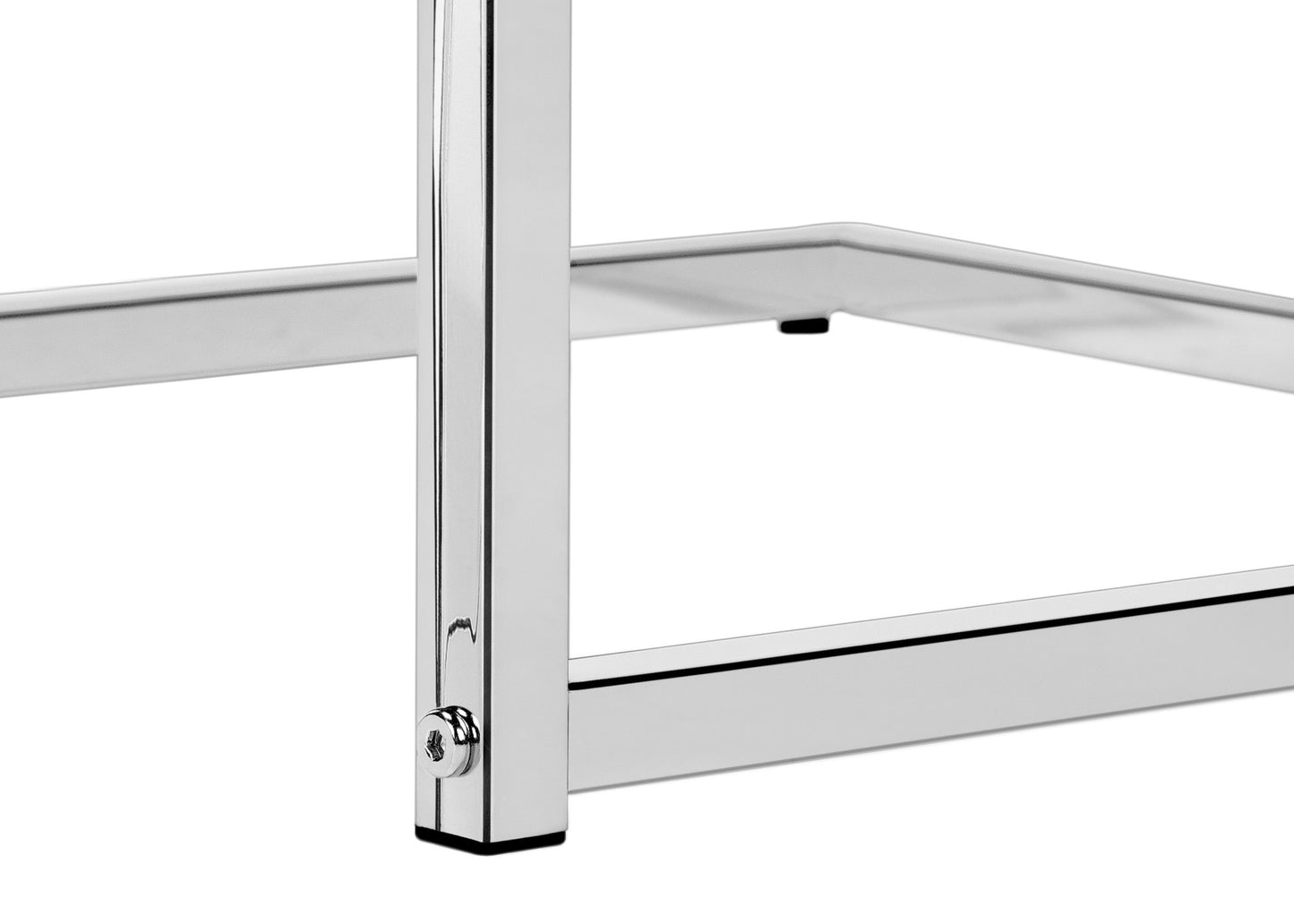27" White and Silver Wood and Metal End Table