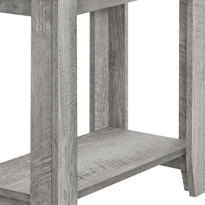 22" Gray Wood End Table With Shelf