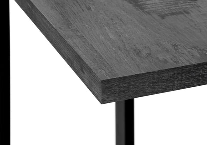 25" Black Distressed Wood and Metal End Table