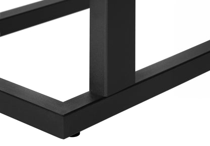 25" Black Distressed Wood and Metal End Table