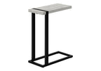 25" Gray and Black Distressed Wood and Metal End Table