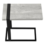 25" Gray and Black Distressed Wood and Metal End Table