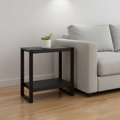 24" Black End Table With Shelf