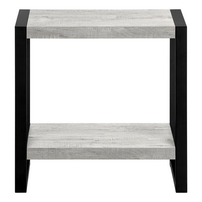 24" Black And Gray End Table With Shelf