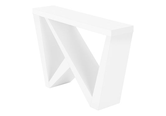 32" White Wood Abstract End Table