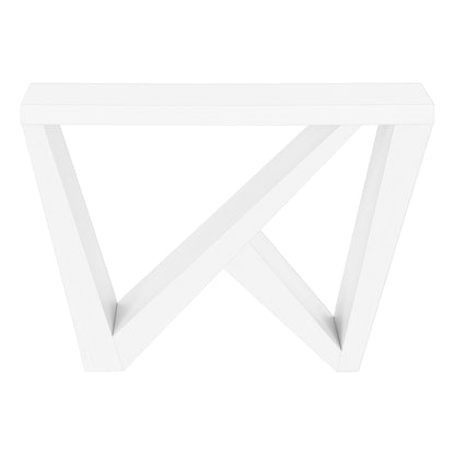 32" White Wood Abstract End Table