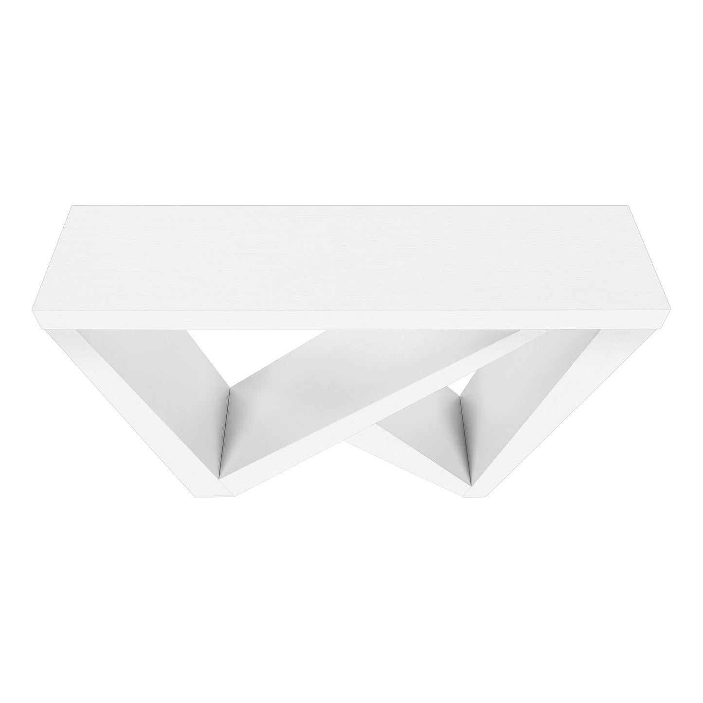 32" White Wood Abstract End Table