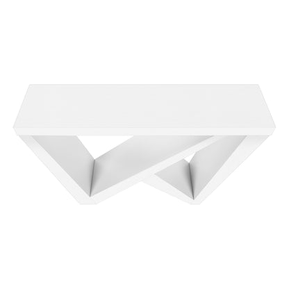 32" White Wood Abstract End Table