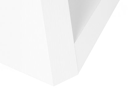 32" White Wood Abstract End Table