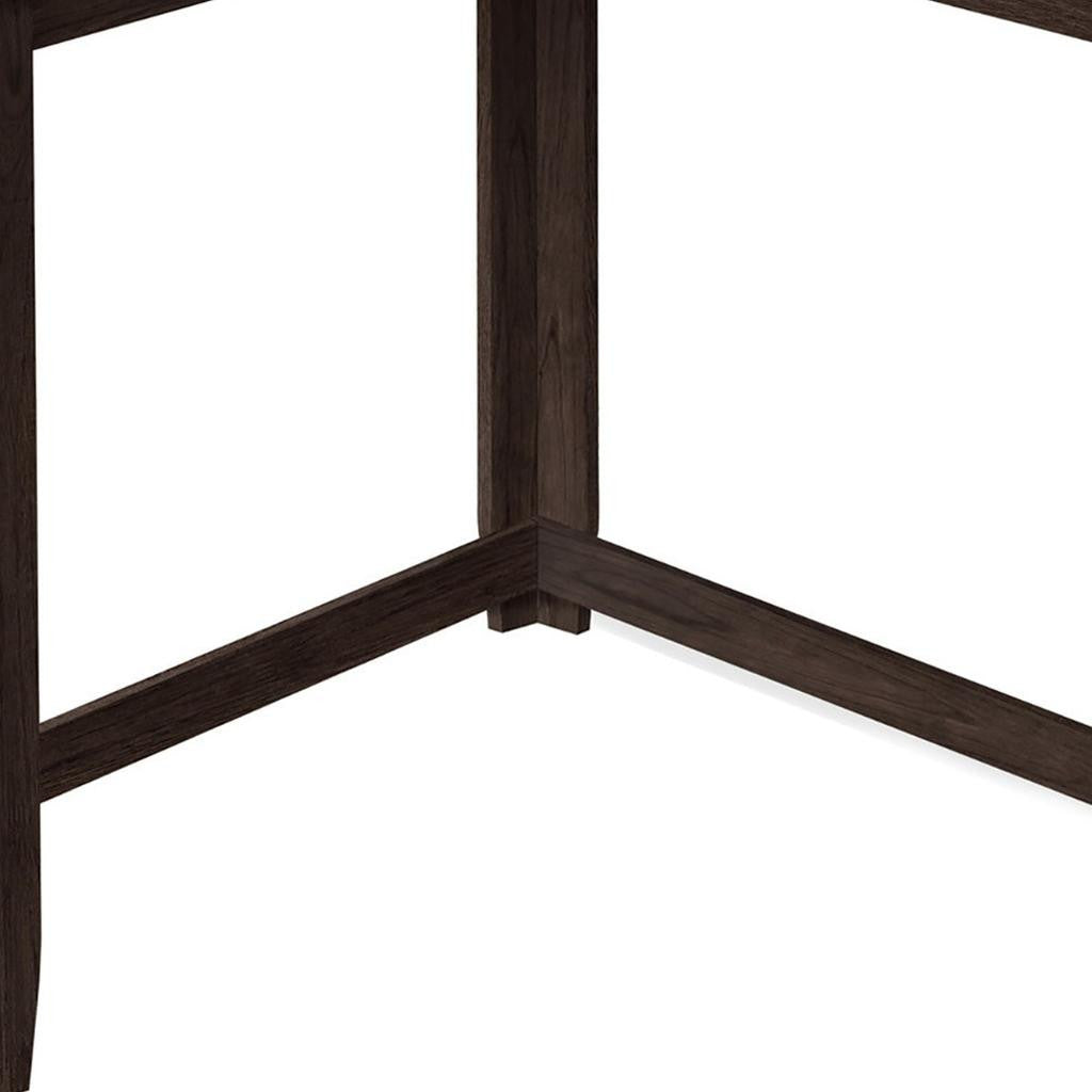 36" Espresso Wood Distressed Frame Console Table