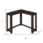 36" Espresso Wood Distressed Frame Console Table