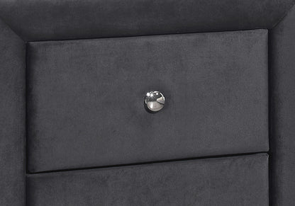 21" Dark Gray Wood Two Drawer Nightstand