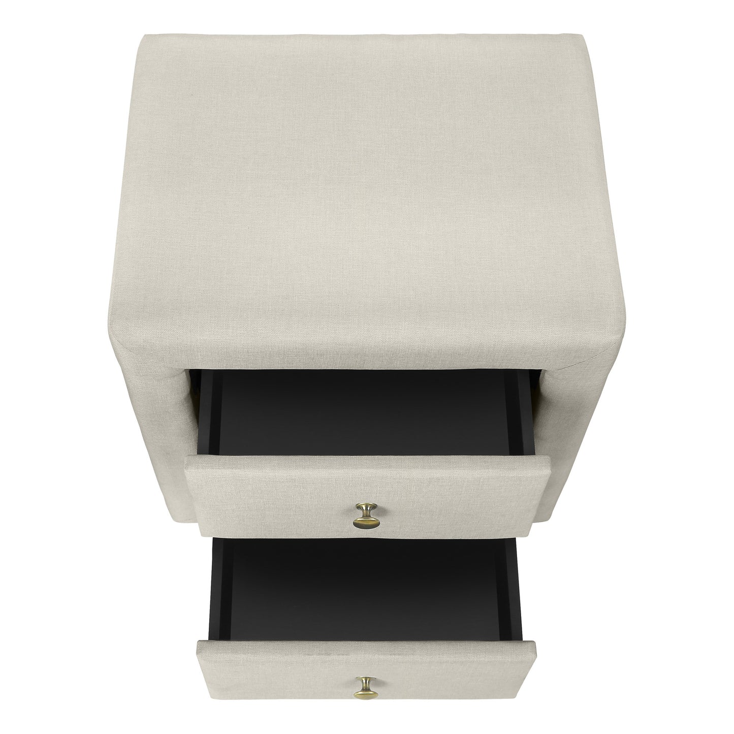 21" Beige Wood Two Drawer Nightstand