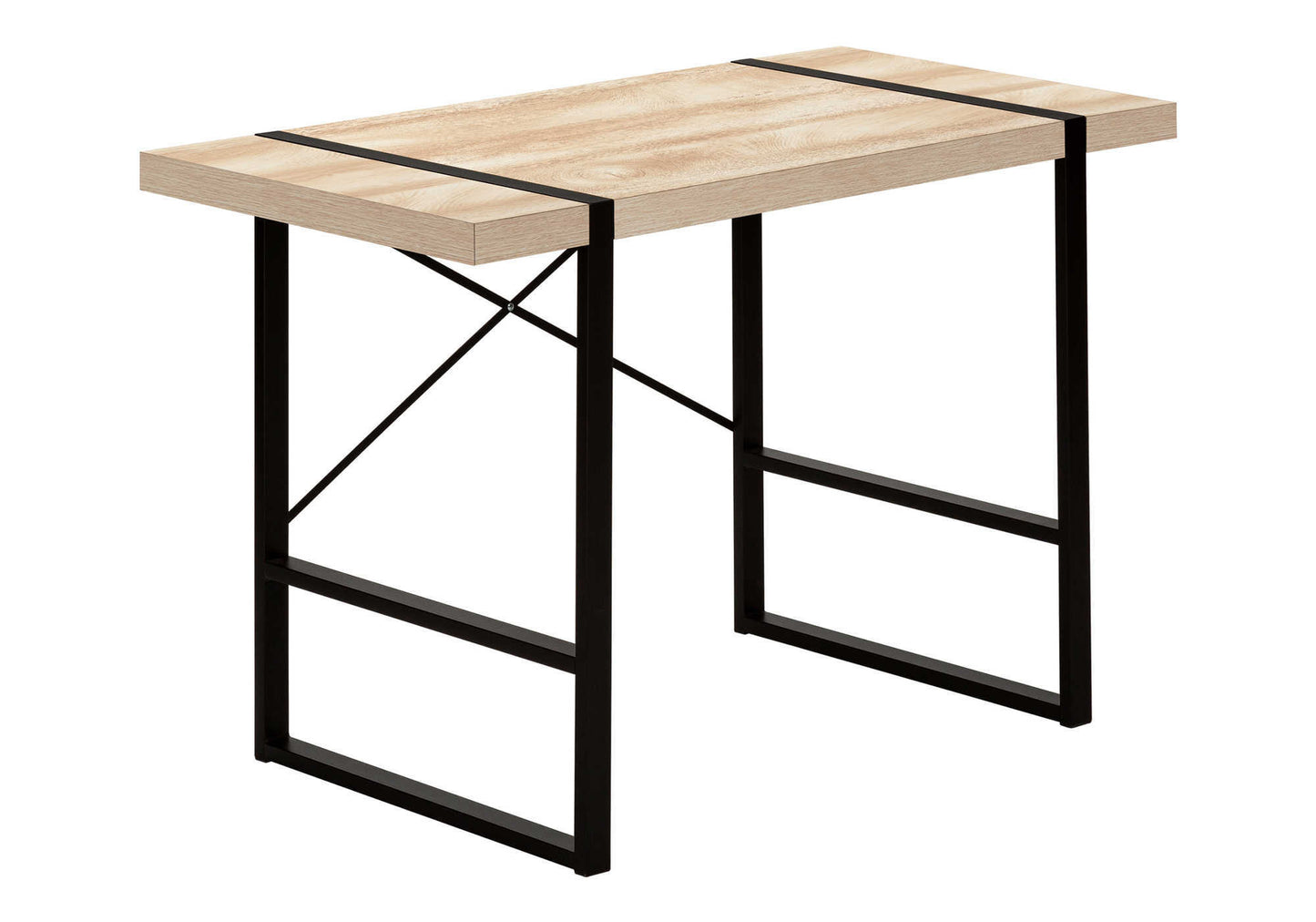 49" Natural and Black Computer Desk