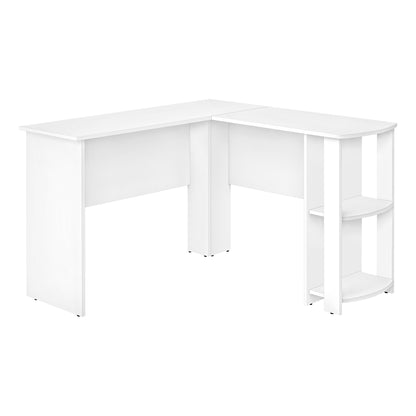 47" White Wood Corner Computer Desk