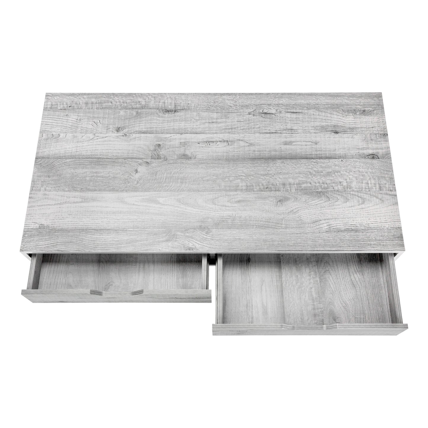 47" Gray and Black Wood and Metal H-Shape Computer Desk With Two Drawers