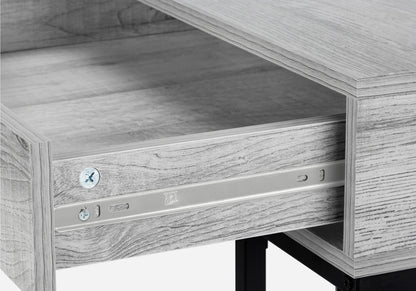 47" Gray and Black Wood and Metal H-Shape Computer Desk With Two Drawers