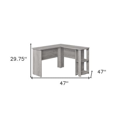 47" Gray Wood Corner Computer Desk