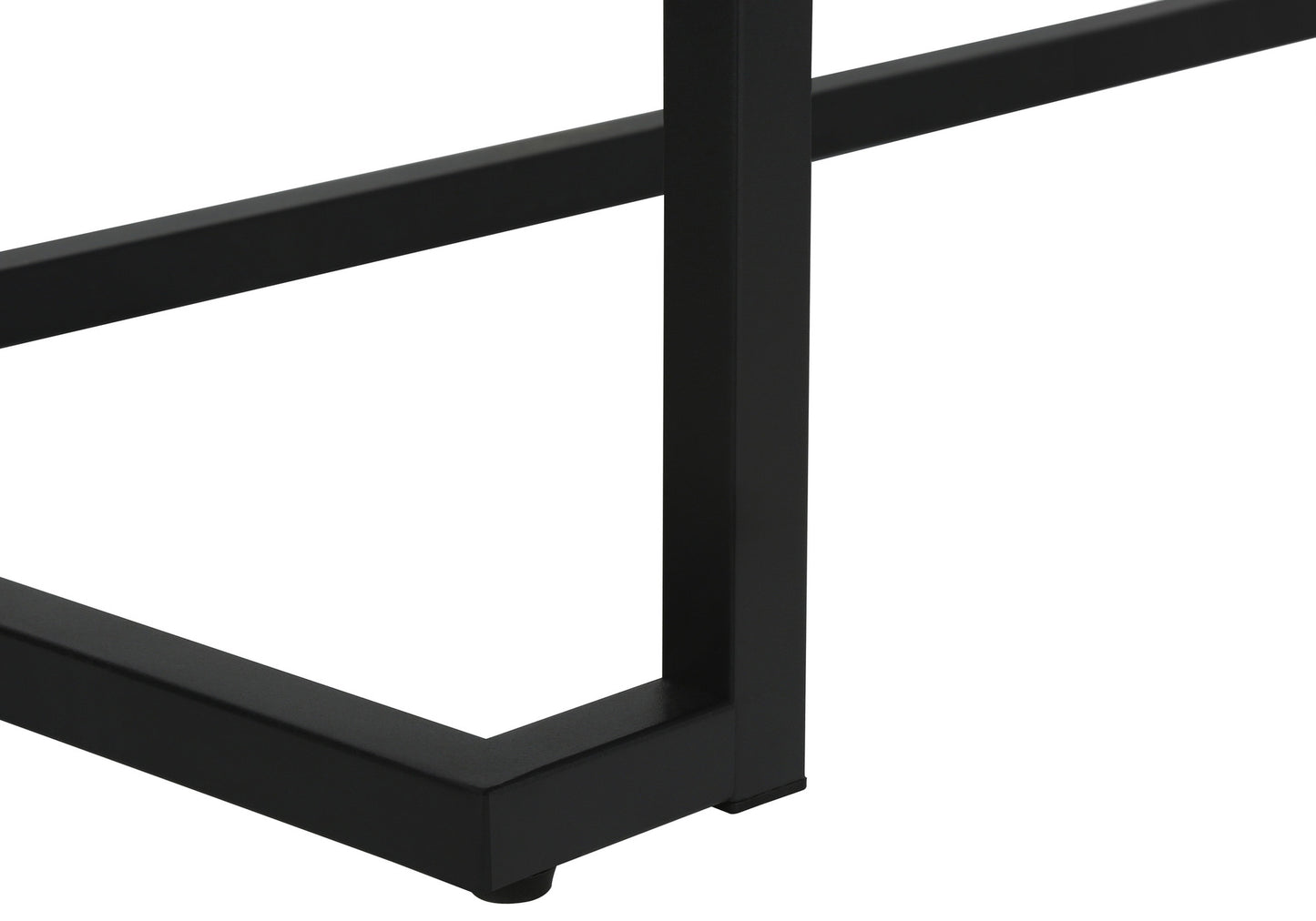 42" White and Black Wood and Metal Sled Computer Desk