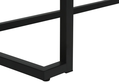 42" White and Black Wood and Metal Sled Computer Desk