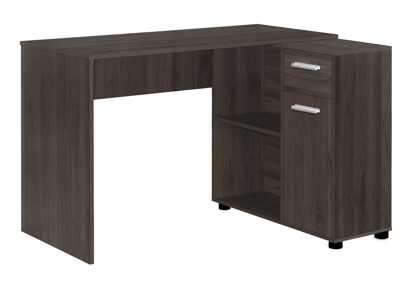 46" Brown Wood L Shape Computer Desk