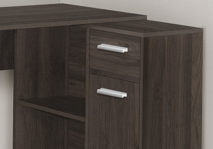 46" Brown Wood L Shape Computer Desk