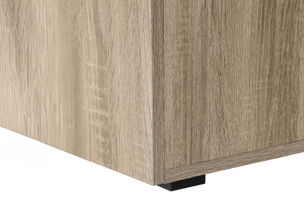47" Taupe and Black Wood and Metal Sled Computer Desk