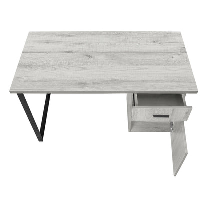 47" Gray and Black Wood and Metal Sled Computer Desk