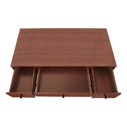 47" Brown and Black Computer Desk With Three Drawers