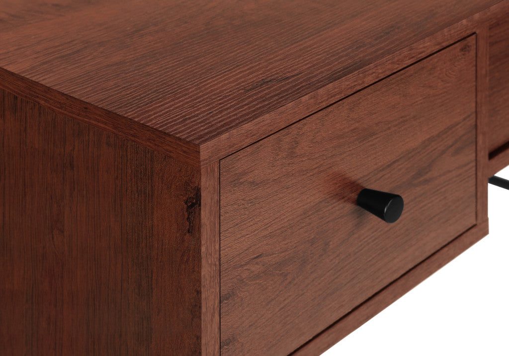 47" Brown and Black Computer Desk With Three Drawers