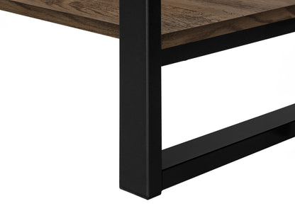 47" Brown And Black Wood Coffee Table With Shelf