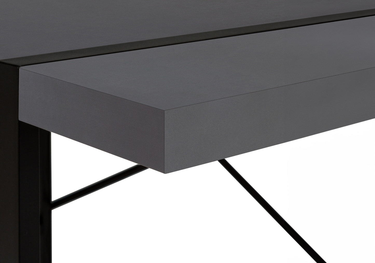 49" Gray and Black Computer Desk