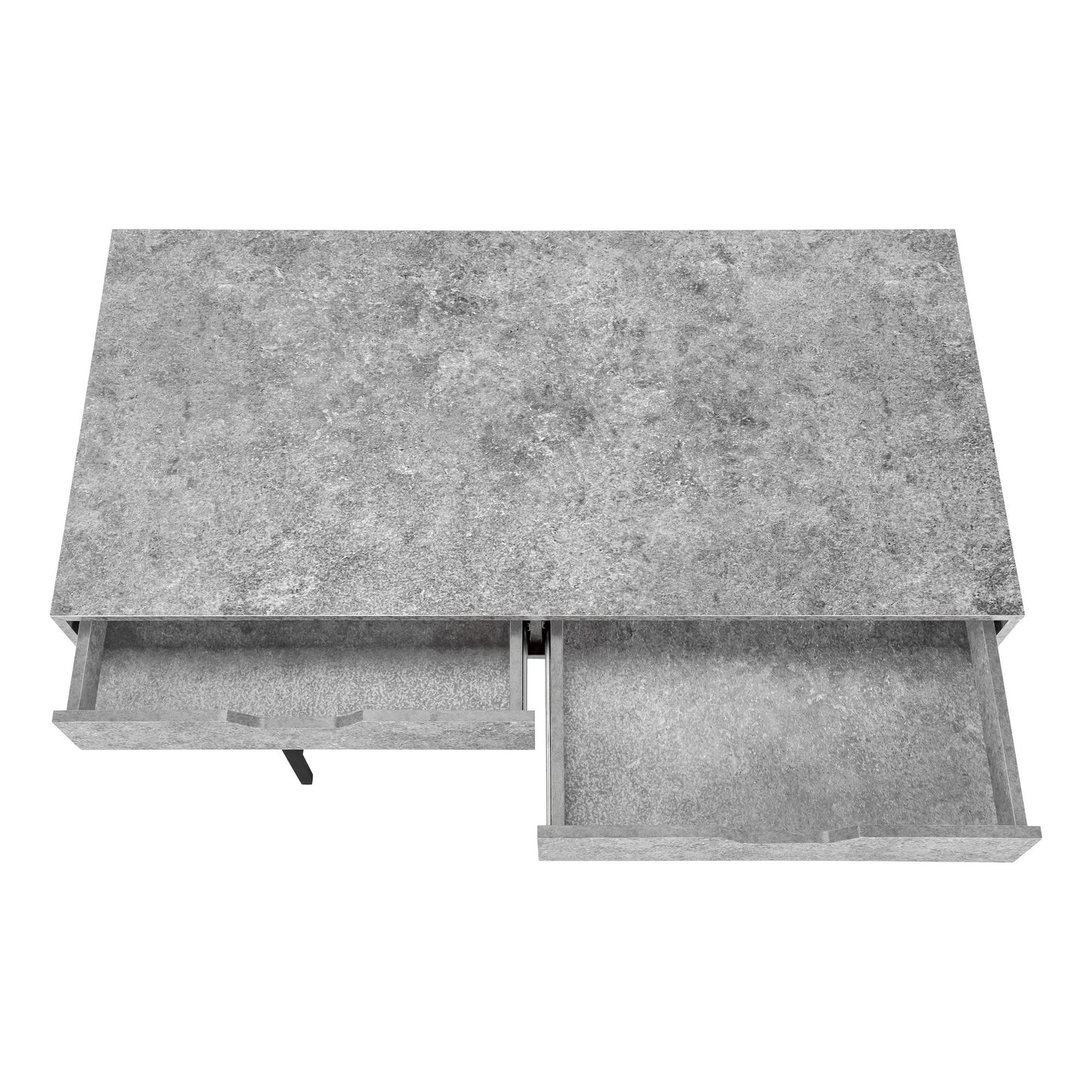 47" Gray and Black Wood and Metal H-Shape Computer Desk With Two Drawers