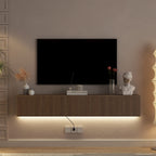 Floating TV Stand Wall Mounted With 16 Color LEDs,69 Modern TV Stand, Floating TV Cabinet Entertainment Center For 55 60 65 Inch