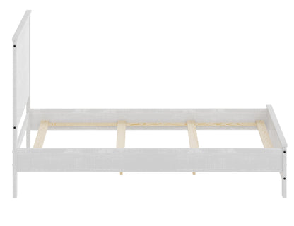 White Shiplap Texture Distressed Solid Wood Twin Bed Frame