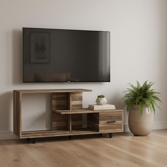 47" Brown Cabinet Enclosed Storage TV Stand