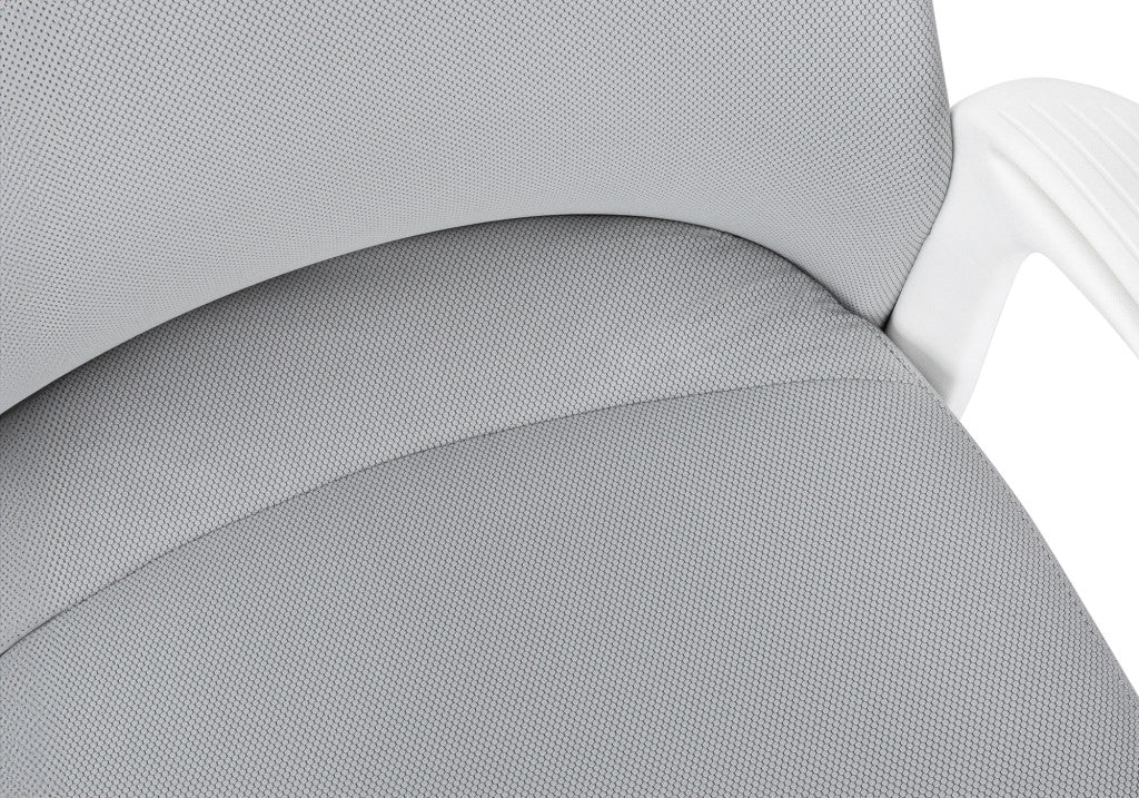 Gray and White Rolling Drafting Chair