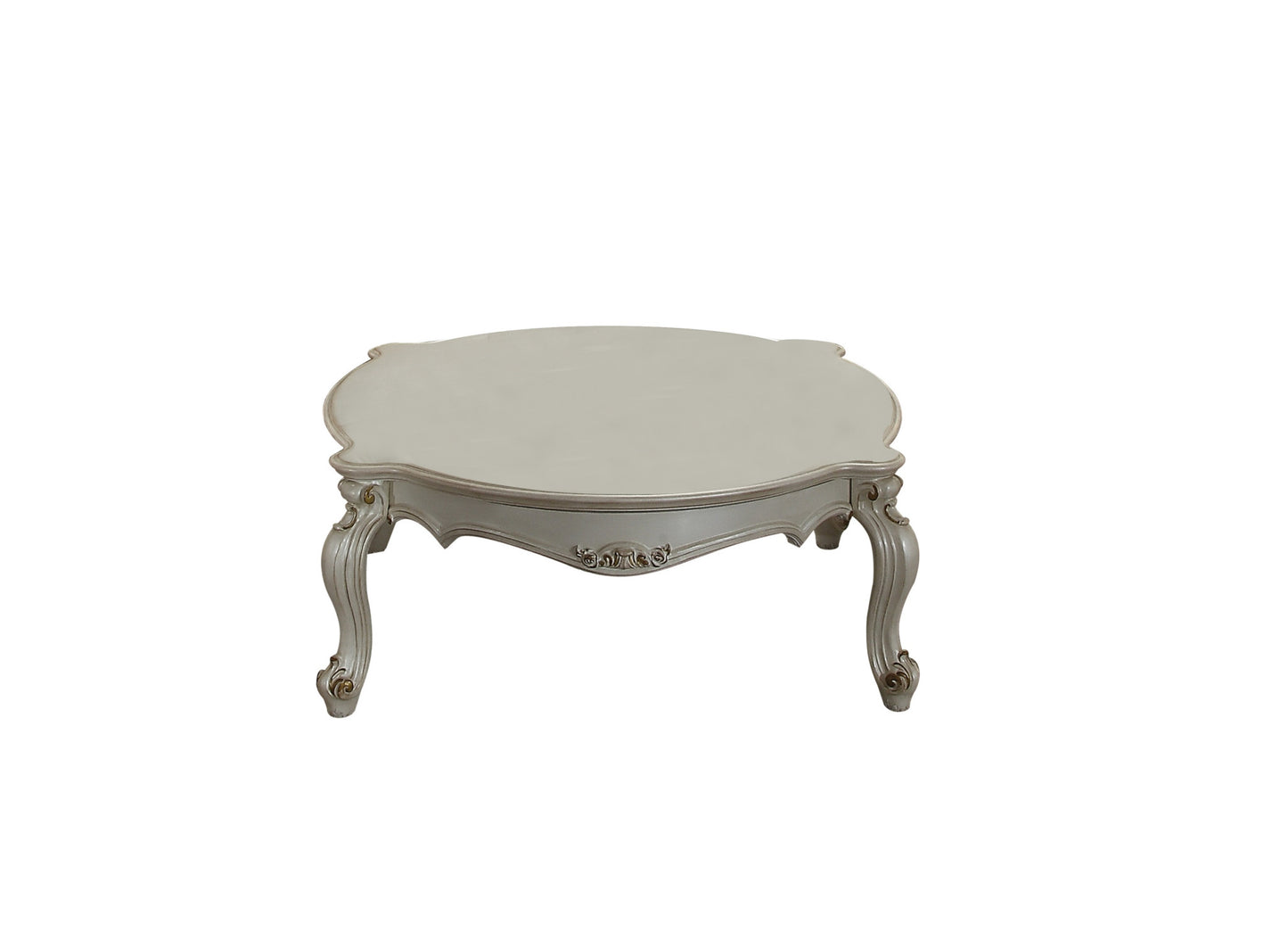 54" Pearl Wood And Polyresin Coffee Table