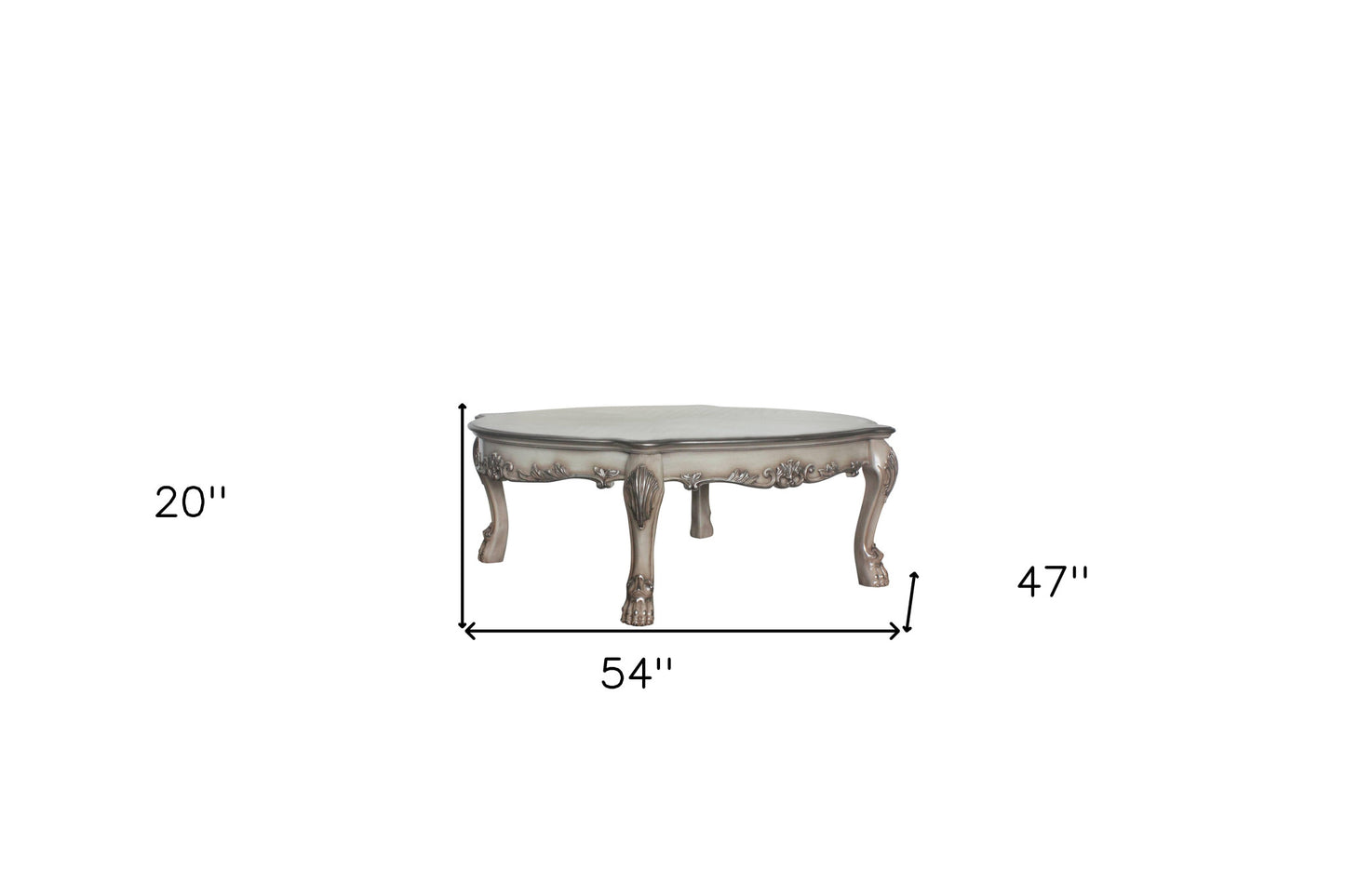 54" Bone Wood Coffee Table