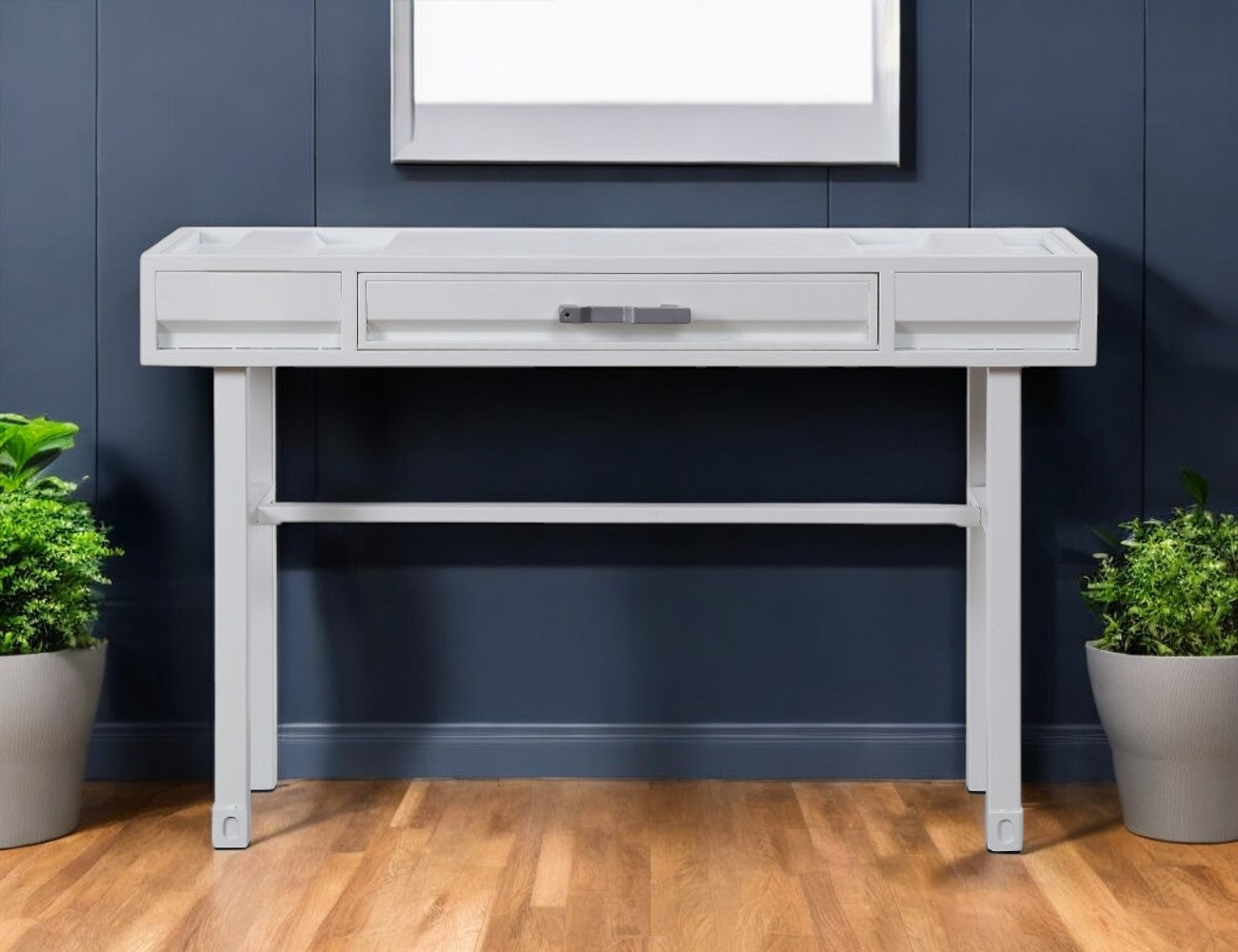 47" White Iron Vanity Table