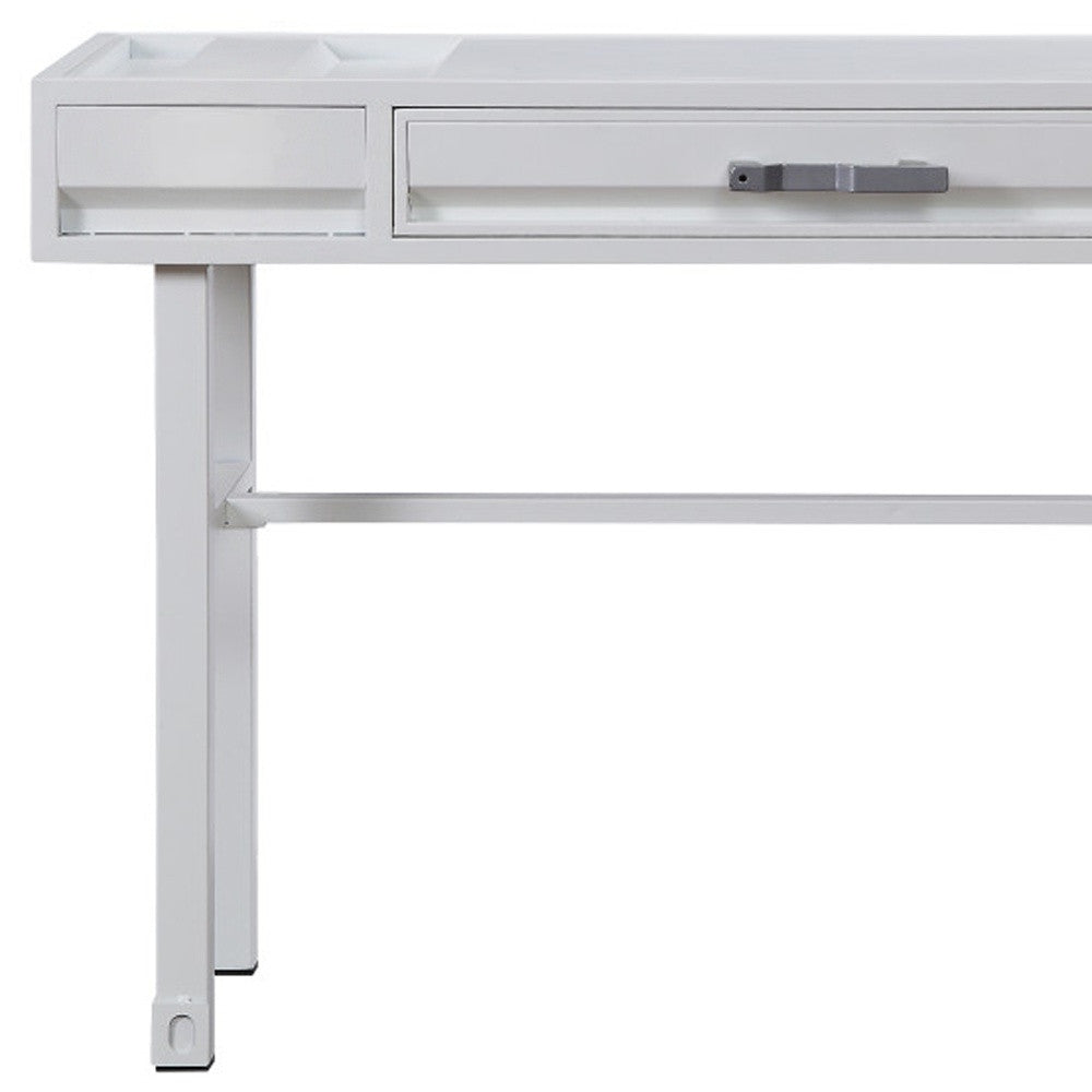 47" White Iron Vanity Table