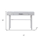 47" White Iron Vanity Table