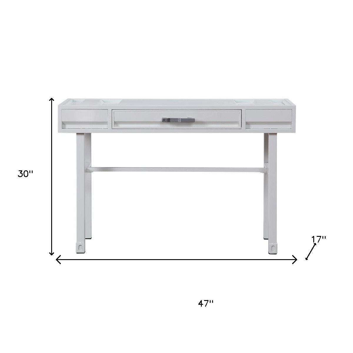 47" White Iron Vanity Table