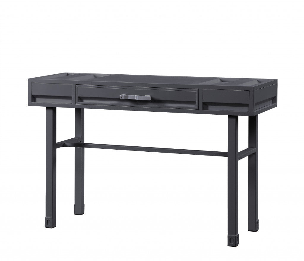 47" Gunmetal Iron And Wood Vanity Table