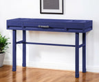 47" Blue Iron And Wood Vanity Table