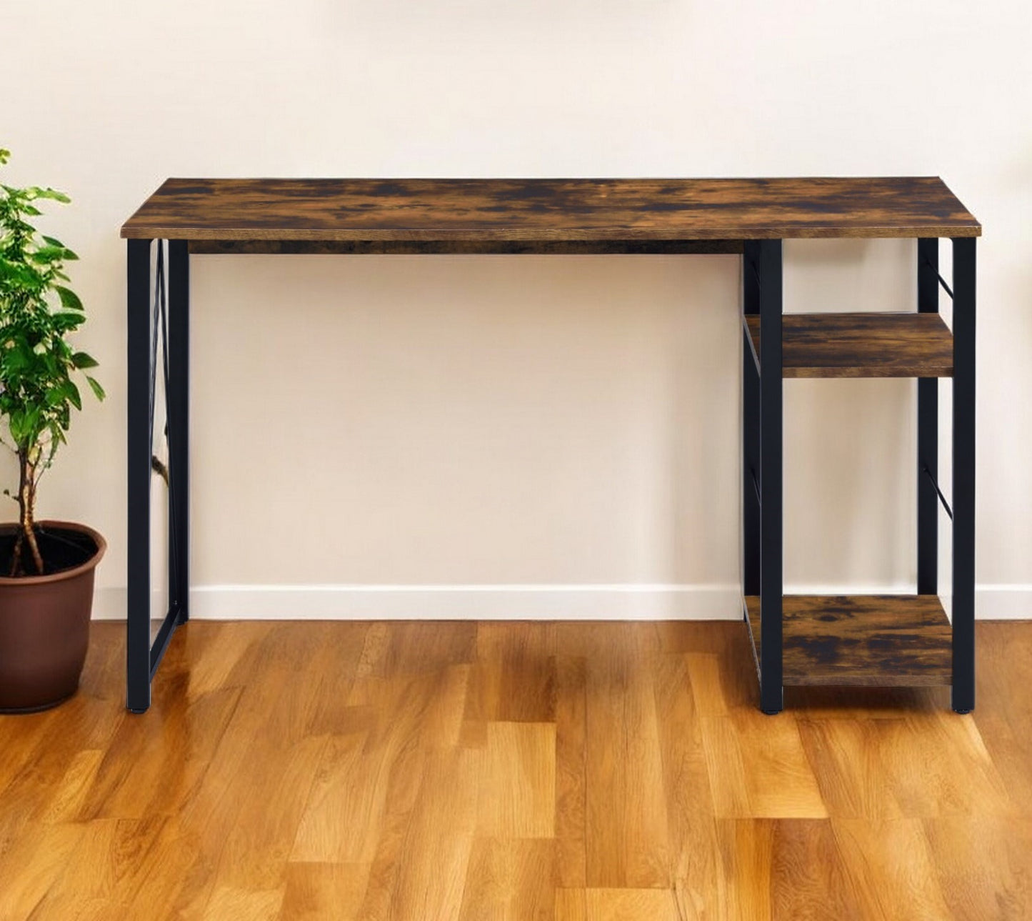 47" Brown and Black Writing Desk